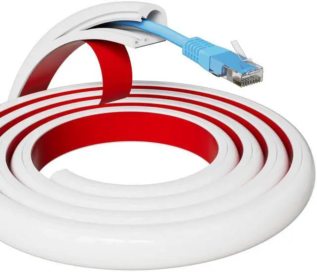 Main image of 118" Silicone Cord Hider for 1 Cord,Flexible Side-Opening Self-Adhesive Cord Covers for Wires on Wall Mount TV,Easier Setup for Home Office Cable Management Wire Hider,0.54" W x 0.39" H,White