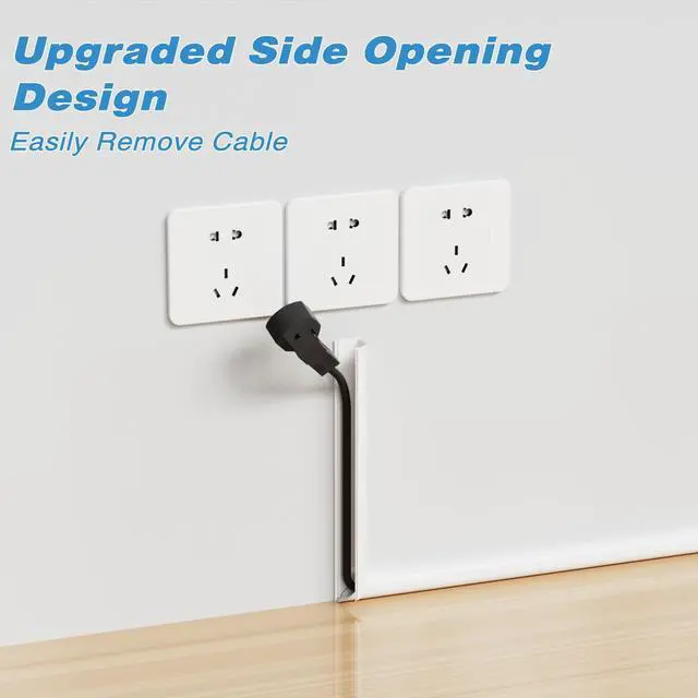 Alt view image 3 of 7 - 118" Silicone Cord Hider for 1 Cord,Flexible Side-Opening Self-Adhesive Cord Covers for Wires on Wall Mount TV,Easier Setup for Home Office Cable Management Wire Hider,0.54" W x 0.39" H,White
