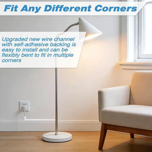 Alt view image 5 of 7 - 118" Silicone Cord Hider for 1 Cord,Flexible Side-Opening Self-Adhesive Cord Covers for Wires on Wall Mount TV,Easier Setup for Home Office Cable Management Wire Hider,0.54" W x 0.39" H,White