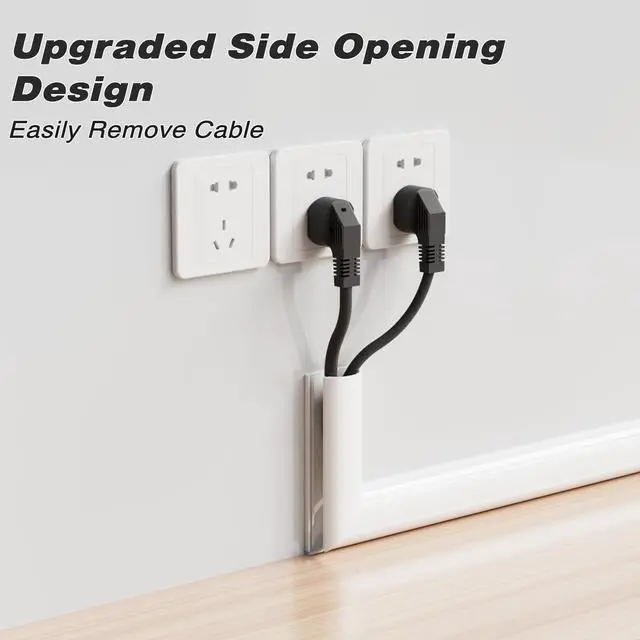 Alt view image 3 of 7 - 78" Silicone Cord Hider for 2-3 Cords,Flexible Side-Opening Self-Adhesive Cord Covers for Wires on Wall Mount TV,Easier Setup for Home Office Cable Management Wire Hider,1.1" W x 0.6" H,White