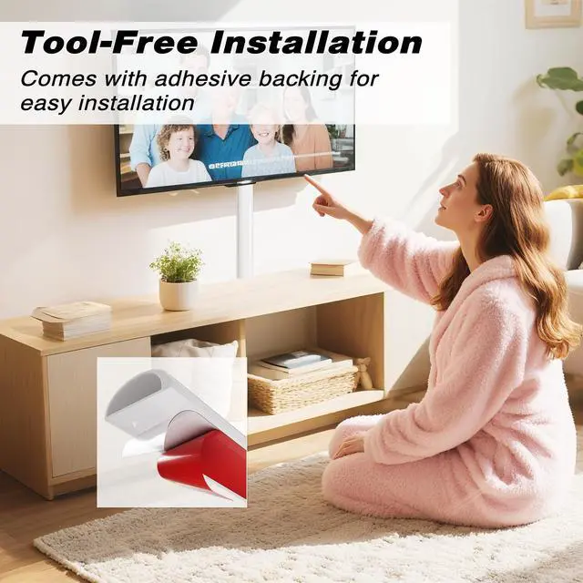 Alt view image 7 of 7 - 78" Silicone Cord Hider for 2-3 Cords,Flexible Side-Opening Self-Adhesive Cord Covers for Wires on Wall Mount TV,Easier Setup for Home Office Cable Management Wire Hider,1.1" W x 0.6" H,White