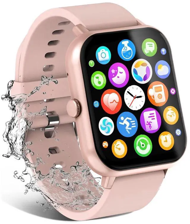 Main image of Smart Watch for Men Women Compatible with IOS Android Phone, 1.83" Full Touchscreen IP68 Waterproof Smart Watches,Fitness Tracker with Make/Recive Call 123+ Sport Modes Heart Rate/Sleep Monitor,Pink