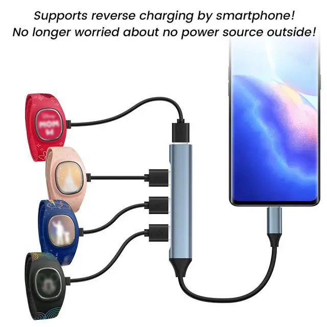 Alt view image 3 of 6 - Charger for Magic Band and MagicBand+, Multicharger for Disney MagicBand Plus, 4-in-1 Charging Hub