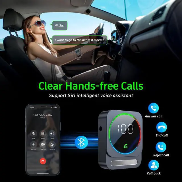 Alt view image 3 of 7 - Bluetooth Aux Adapter, Bluetooth 5.3 Receiver for Car, Wireless Audio Receiver for Car/Home Stereo/Wired Headphones/Speaker, Dual AUX Outputs, RCA AUX 3.5mm
