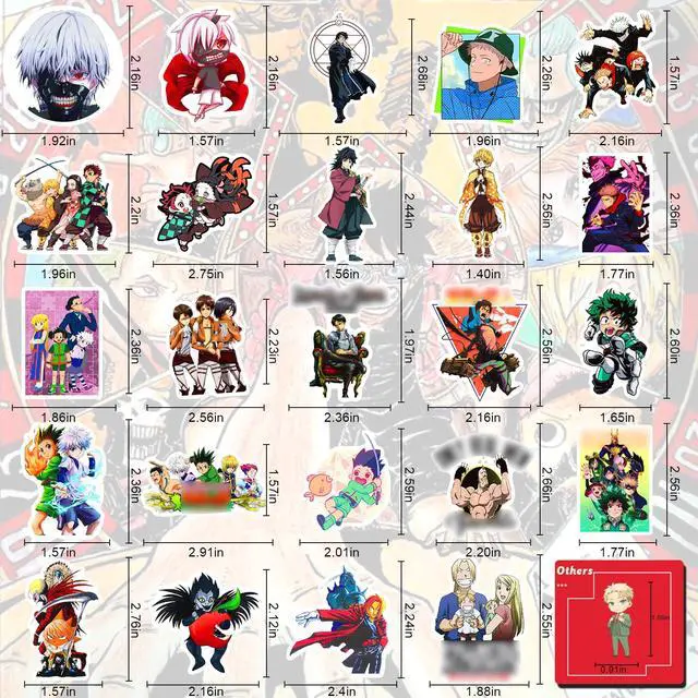 Alt view image 2 of 6 - Large Anime Stickers Mixed Pack,600Pcs Mixed with Classic Anime Theme Sticker Pack,Vinyl Waterproof Stickers Decals for Bottles, Laptops, Skateboards&Notebooks, Stickers for Adults&Kids&Teens