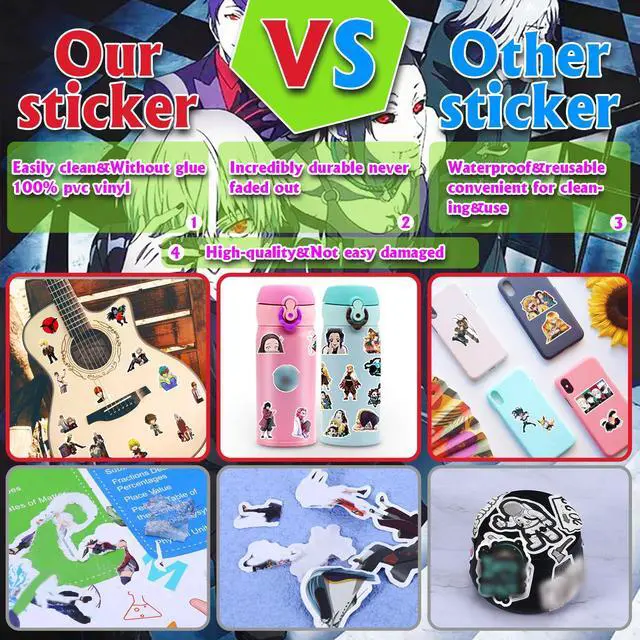 Alt view image 3 of 6 - Large Anime Stickers Mixed Pack,600Pcs Mixed with Classic Anime Theme Sticker Pack,Vinyl Waterproof Stickers Decals for Bottles, Laptops, Skateboards&Notebooks, Stickers for Adults&Kids&Teens