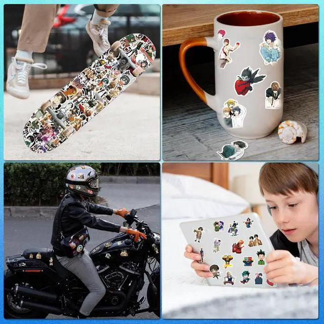 Alt view image 5 of 6 - Large Anime Stickers Mixed Pack,600Pcs Mixed with Classic Anime Theme Sticker Pack,Vinyl Waterproof Stickers Decals for Bottles, Laptops, Skateboards&Notebooks, Stickers for Adults&Kids&Teens