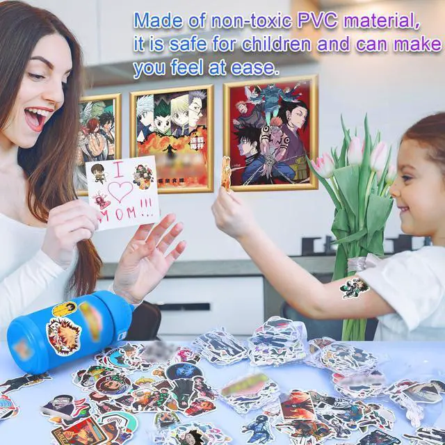 Alt view image 6 of 6 - Large Anime Stickers Mixed Pack,600Pcs Mixed with Classic Anime Theme Sticker Pack,Vinyl Waterproof Stickers Decals for Bottles, Laptops, Skateboards&Notebooks, Stickers for Adults&Kids&Teens