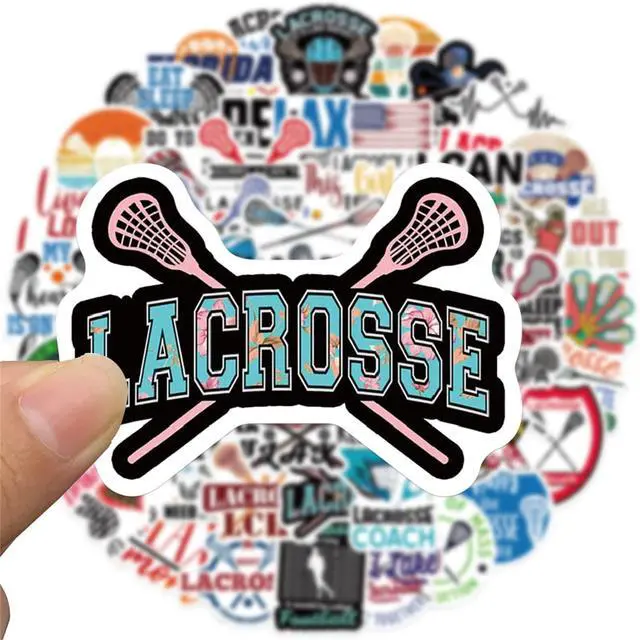 Alt view image 4 of 7 - 50 Pieces Lacrosse Stickers, Lacrosses Vinyl Stickers for Water Bottle, Helmet, Laptop, Phone, Lacrosses Gifts, Ball Party Favors, Sport Stickers Lacrosse Decorations for Kids Teens Boy