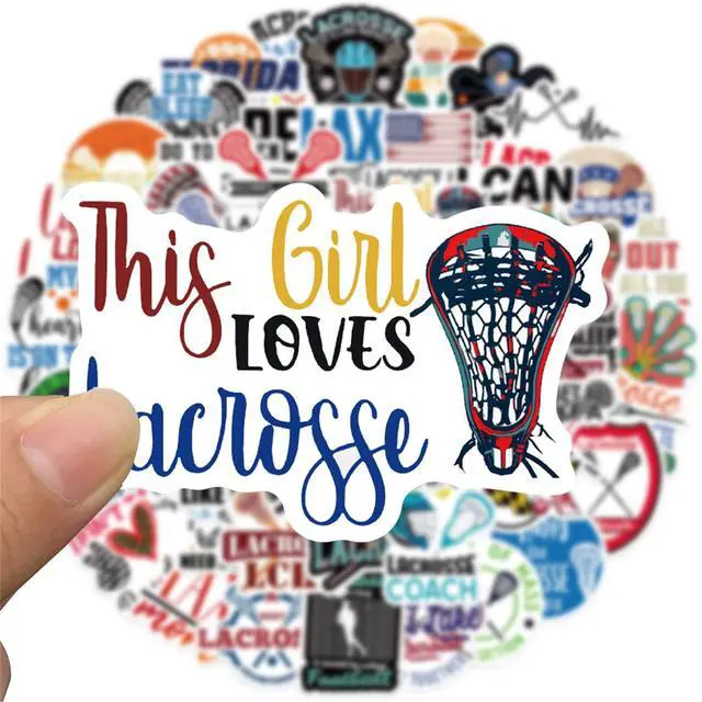 Alt view image 5 of 7 - 50 Pieces Lacrosse Stickers, Lacrosses Vinyl Stickers for Water Bottle, Helmet, Laptop, Phone, Lacrosses Gifts, Ball Party Favors, Sport Stickers Lacrosse Decorations for Kids Teens Boy