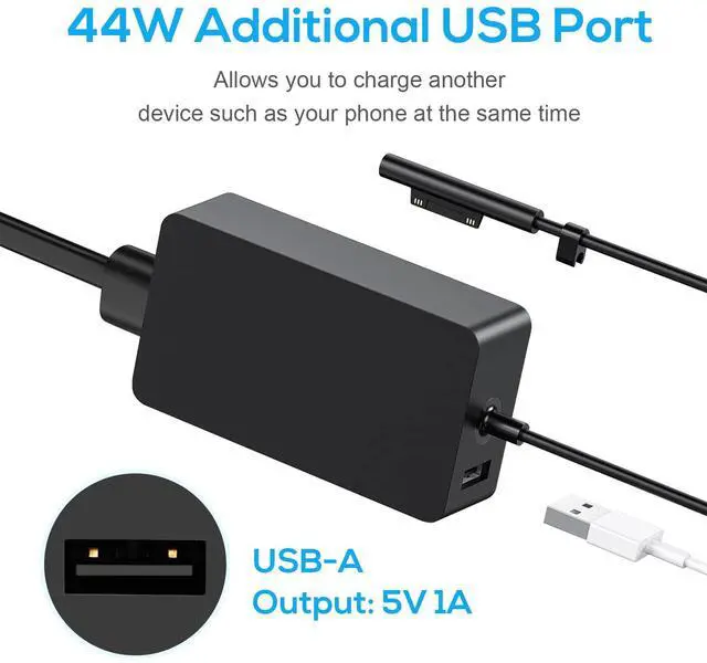 Alt view image 3 of 7 - Laptop Surface Pro Charger 15V 2.58A 44W Power Supply for Microsoft Surface Book Surface Pro 8/7/6/5/4/3 Laptop 1/2/3 Surface Go 1/2 & Surface Book (Not Compatible Surface 3)