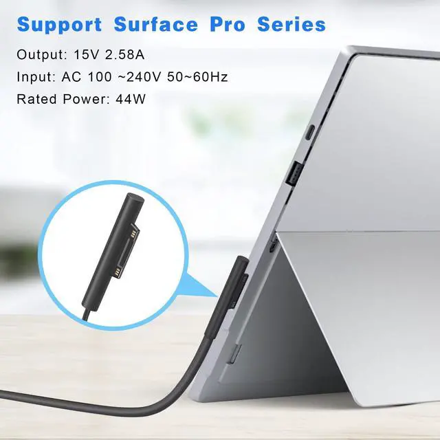 Alt view image 4 of 7 - Laptop Surface Pro Charger 15V 2.58A 44W Power Supply for Microsoft Surface Book Surface Pro 8/7/6/5/4/3 Laptop 1/2/3 Surface Go 1/2 & Surface Book (Not Compatible Surface 3)
