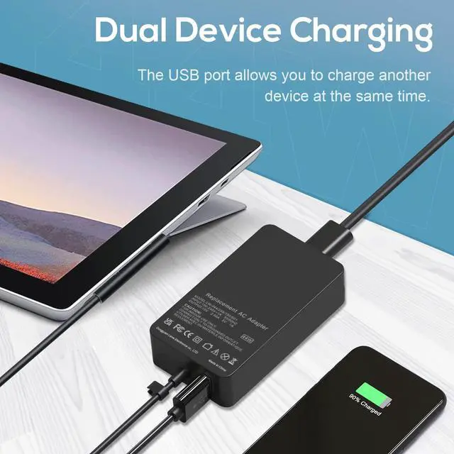 Alt view image 6 of 7 - Laptop Surface Pro Charger 15V 2.58A 44W Power Supply for Microsoft Surface Book Surface Pro 8/7/6/5/4/3 Laptop 1/2/3 Surface Go 1/2 & Surface Book (Not Compatible Surface 3)