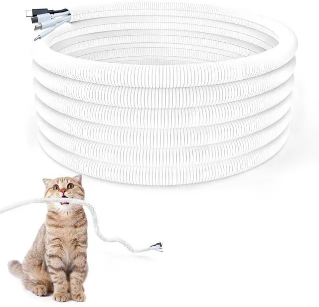 Main image of Cord Protector for Pets,10ft-Cable Protector from Chewing,Durable Wires Covers Stop Chewing Wires from Rabbits, Cats Dogs and Other Pets White