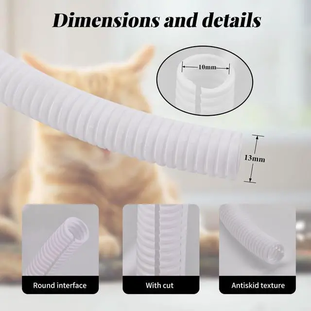 Alt view image 3 of 7 - Cord Protector for Pets,10ft-Cable Protector from Chewing,Durable Wires Covers Stop Chewing Wires from Rabbits, Cats Dogs and Other Pets White