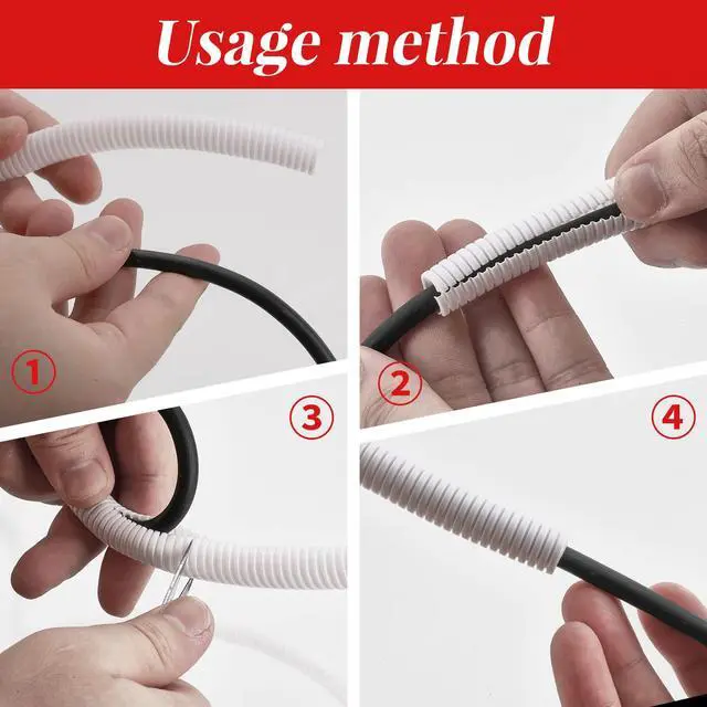 Alt view image 5 of 7 - Cord Protector for Pets,10ft-Cable Protector from Chewing,Durable Wires Covers Stop Chewing Wires from Rabbits, Cats Dogs and Other Pets White