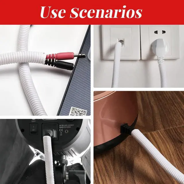 Alt view image 6 of 7 - Cord Protector for Pets,10ft-Cable Protector from Chewing,Durable Wires Covers Stop Chewing Wires from Rabbits, Cats Dogs and Other Pets White