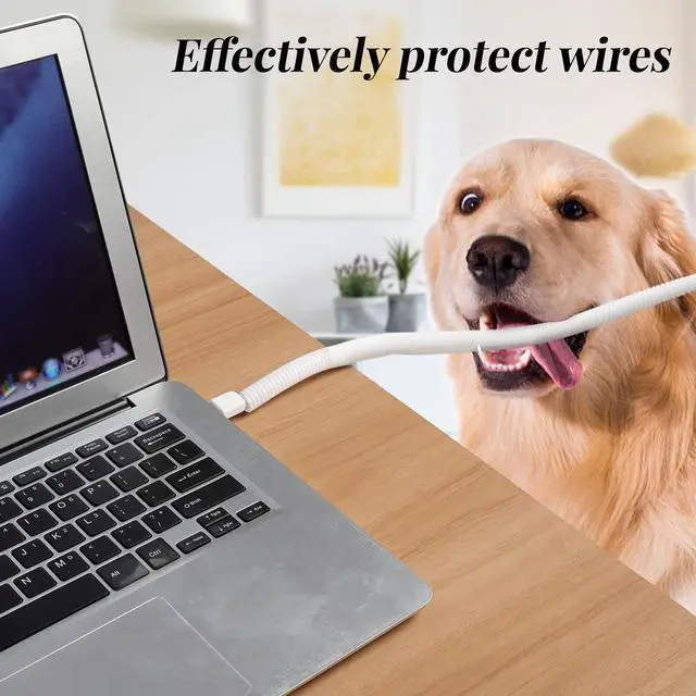 Alt view image 7 of 7 - Cord Protector for Pets,10ft-Cable Protector from Chewing,Durable Wires Covers Stop Chewing Wires from Rabbits, Cats Dogs and Other Pets White