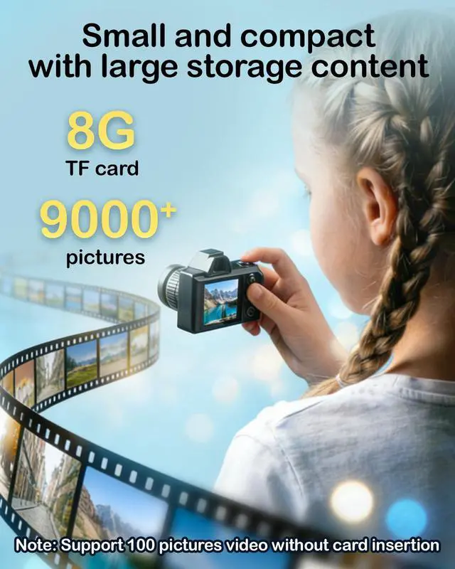 Alt view image 4 of 7 - Mini Keychain Digital Camera,1080P Tiny Portable Camera with 4X Zoom, 8GB SD Card & Full Accessories, Ideal Birthday & Festival Gifts for Girls Boys, Teenagers, Adult Beginners