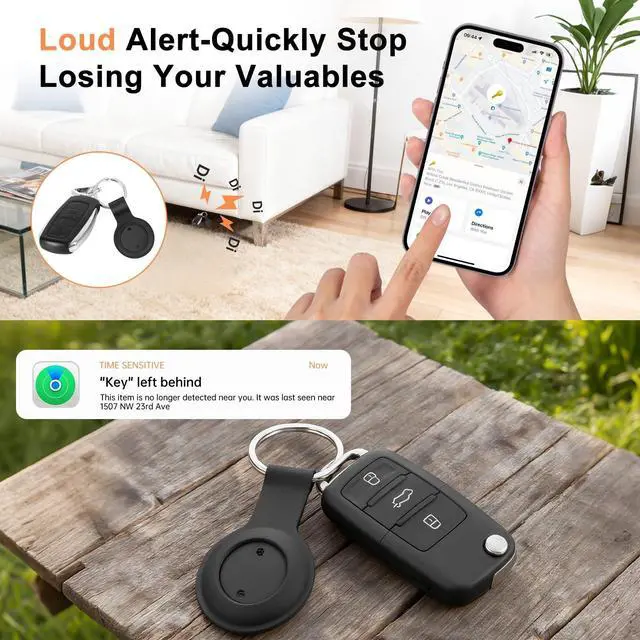 Alt view image 3 of 7 - Air Tracker Tag-4 Pack Works with Apple Find My (iOS Only), Bluetooth Tracker Tag Keys Finder Tracking Tags Item Locator with Sounds Smart Tag Keys Item Finders Smart Tag for Keys