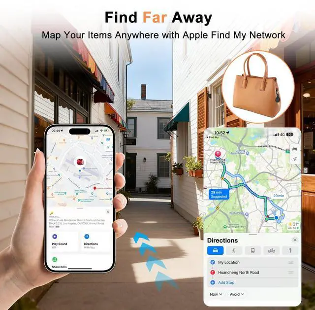 Alt view image 4 of 7 - Air Tracker Tag-4 Pack Works with Apple Find My (iOS Only), Bluetooth Tracker Tag Keys Finder Tracking Tags Item Locator with Sounds Smart Tag Keys Item Finders Smart Tag for Keys
