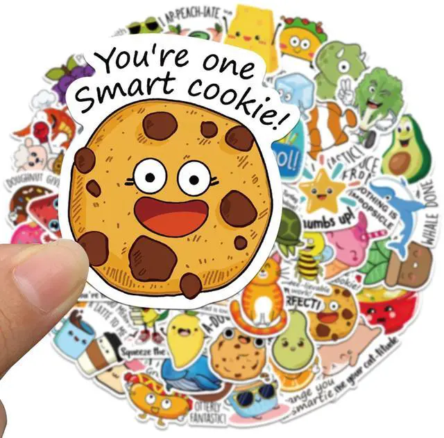 Main image of 50PCS Punny Motivational Reward Stickers, Fun Funny Cute Bulk Stickers for Kids Classroom Adults, Waterproof Vinyl Decals for Water Bottle Laptop Planner Book Scrapbook, Teacher Prizes, Small Business