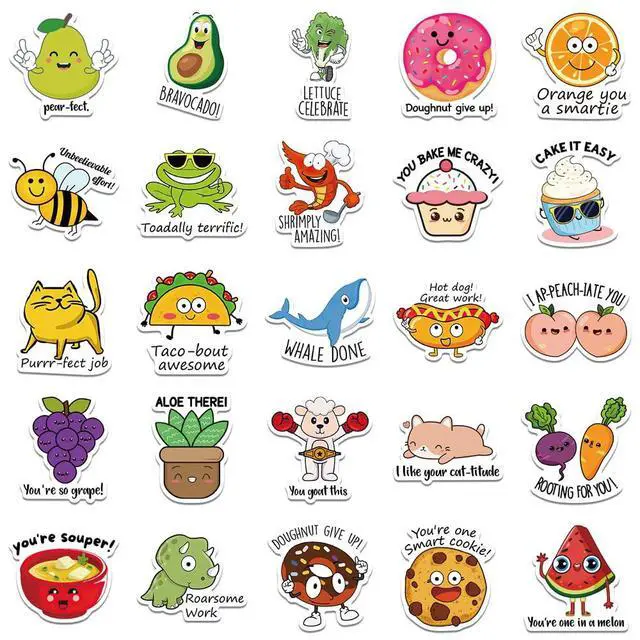 Alt view image 7 of 7 - 50PCS Punny Motivational Reward Stickers, Fun Funny Cute Bulk Stickers for Kids Classroom Adults, Waterproof Vinyl Decals for Water Bottle Laptop Planner Book Scrapbook, Teacher Prizes, Small Business