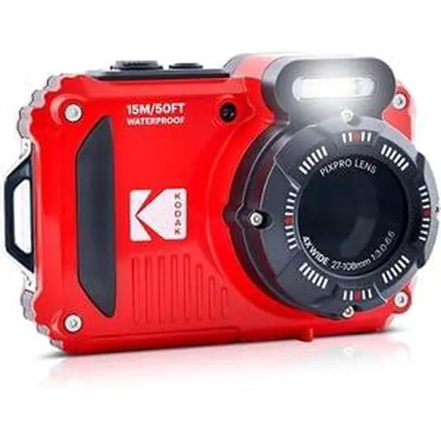 Alt view image 2 of 4 - PIXPRO WPZ2 Waterproof Digital Camera Bundle, Includes: SanDisk 32GB MicroSD Memory Card, Spare Battery and More (5 Items) (Red)