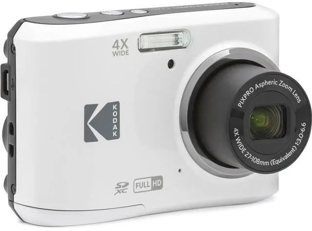 Alt view image 3 of 6 - Pixpro FZ45 Digital Camera Bundle, Includes: SanDisk 64GB SDXC Memory Card, Spare Batteries and Card Reader (4 Items) (White)