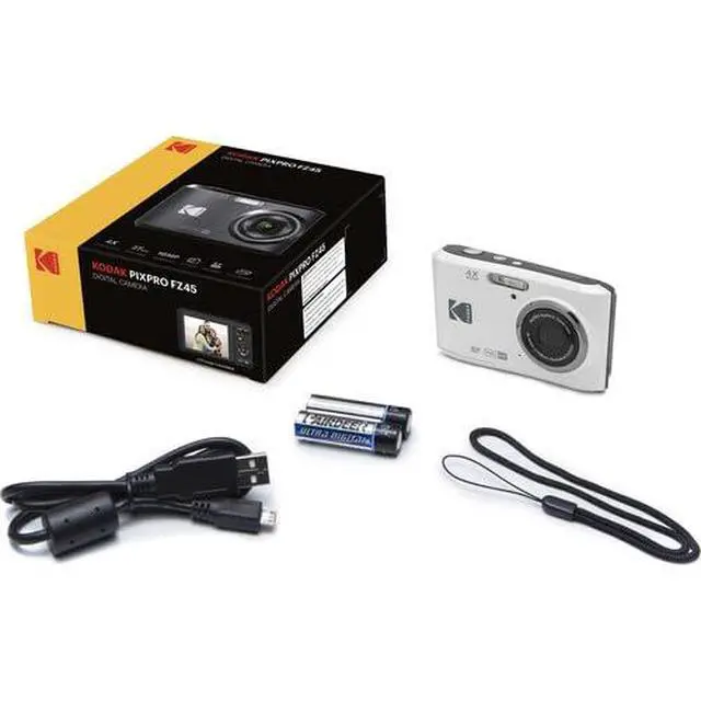 Alt view image 5 of 6 - Pixpro FZ45 Digital Camera Bundle, Includes: SanDisk 64GB SDXC Memory Card, Spare Batteries and Card Reader (4 Items) (White)
