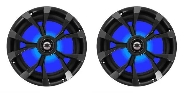 Alt view image 3 of 4 - RKL80MB Bundle: Pair RKL80MB 8" 900W Marine Wakeboard LED Tower Speakers-Black, Pair MAC80B 7.7" Black Aluminum Wakeboard Speaker Pods, 2-Items