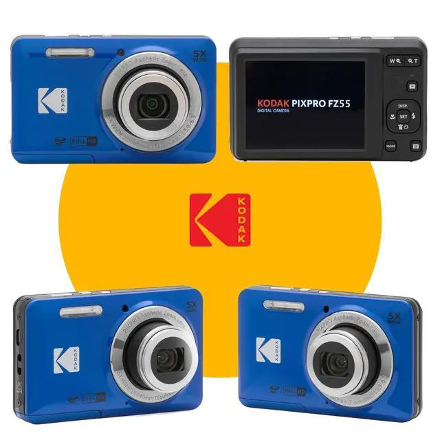 Alt view image 3 of 4 - PIXPRO FZ55 16MP Digital Point & Shoot Camera, 5X Optical Zoom, 28mm Wide Angle, 1080P Full HD Video, Bundle with 32GB SD Card, Protective Case, and Hi-Speed Card Reader (Blue)