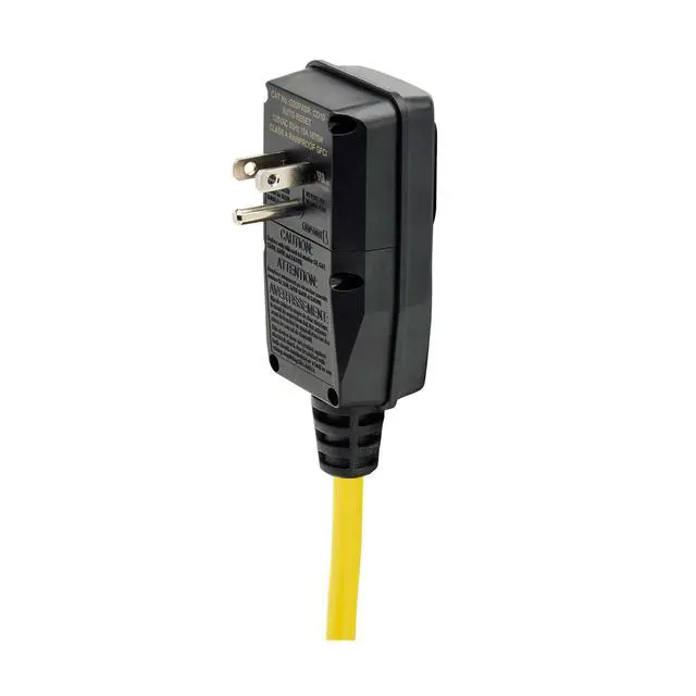 Alt view image 4 of 4 - Eaton TLM825GF Heavy Duty Power Strip with GFCI Plug, Yellow Metal Housing, 8 Outlets, 25 Foot / 7.6 Meter Cord, Keyhole Mounting Slots, Industrial Garage Work Shop Bench