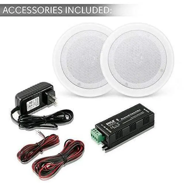 Alt view image 4 of 4 - Pair 8" Bluetooth Flush Mount In-wall In-ceiling 2-Way Universal Home Speaker System Spring Loaded Quick Connections Polyprone Cone Polymer Tweeter Stereo Sound 250 Watts (PDICBT852RD)