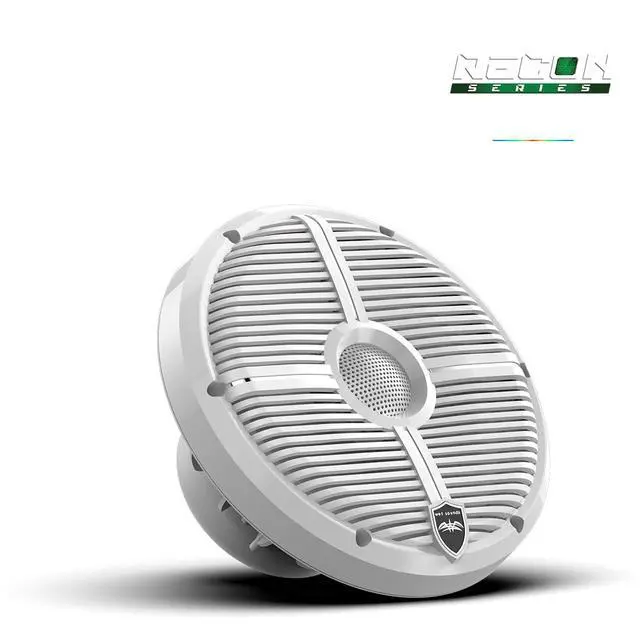 Alt view image 2 of 4 - Recon 8 XW-W RGB | High Output Component Style 8" Marine Coaxial Speakers with White Grille and RGB Backlighting