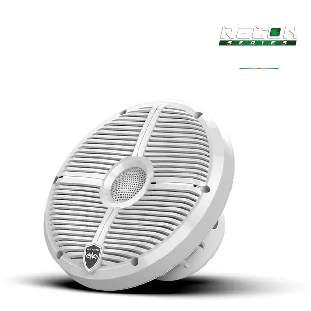Alt view image 3 of 4 - Recon 8 XW-W RGB | High Output Component Style 8" Marine Coaxial Speakers with White Grille and RGB Backlighting
