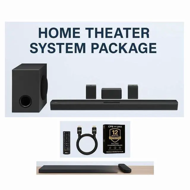 Alt view image 2 of 6 - SQC4RKIT1 4.1 Channel Home Theatre Soundbar System, Wireless Subwoofer & Rear Speakers, Dolby Digital, Bluetooth