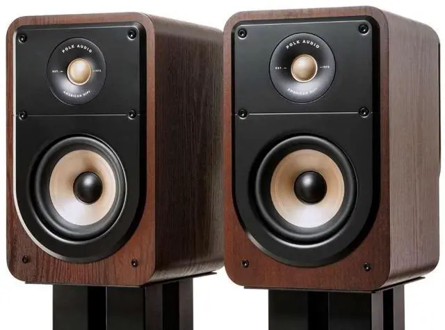 Main image of Polk Signature Elite ES15 Surround Sound Speakers - Hi-Res Audio Certified, Dolby Atmos & DTS:X Compatible, 1" Tweeter & 4" Woofer, Power Port Technology for Bass (Pair, Contemporary Walnut)