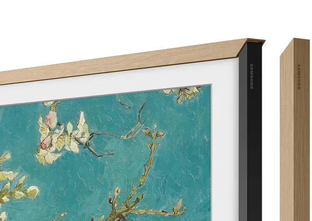 Main image of (Modern Teak Frame Customizable Bezel, 55 Inch, 2021 Model)