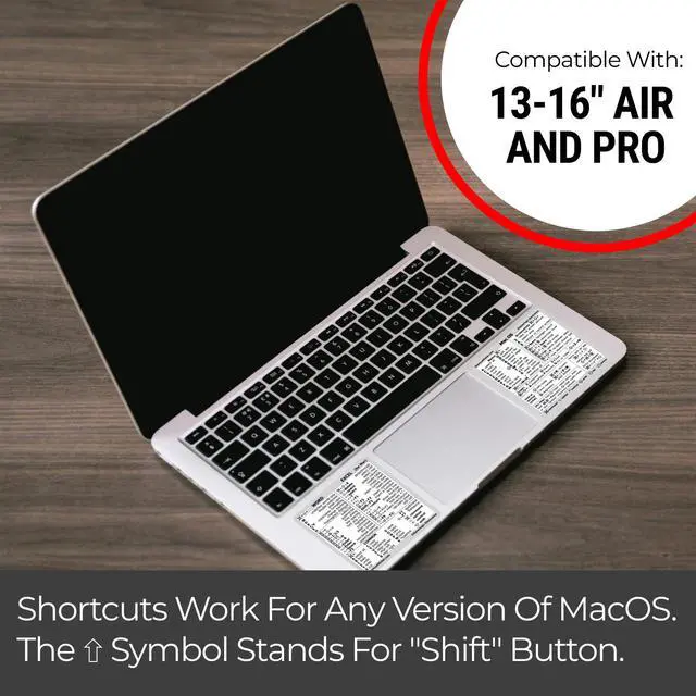 Alt view image 4 of 4 - (100 Sets) Mac OS + Word/Excel (for Mac) Shortcuts, Laminated Vinyl Stickers - for MacBook Air/Pro/iMac/Mini (White/100)