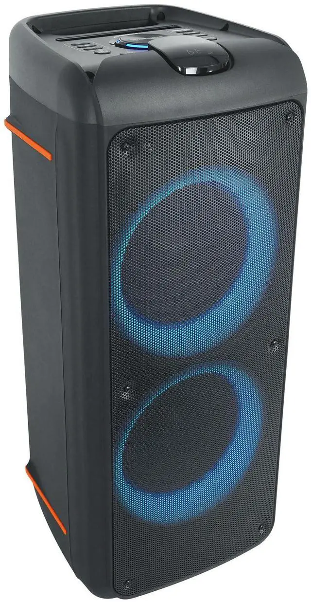 Main image of Rock Party 9 1000W Portable Bluetooth Speaker, Dual 8" Woofers, Deep Bass, LED Lights, Karaoke Mic/Guitar Inputs, for Parties and Outdoor Events
