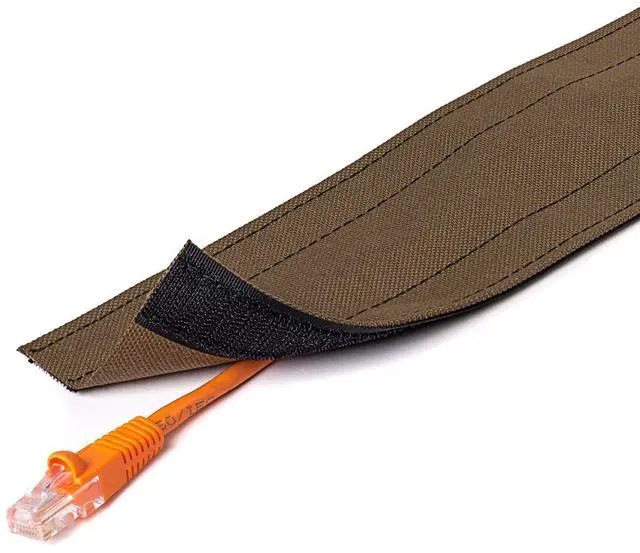 Main image of 5" Wide Dura Race Carpet Cord Cover Cable Protector Hook and Loop Wire Concealer - 50 Feet - Brown