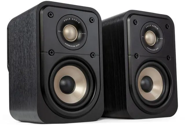 Main image of Polk Signature Elite ES10 Surround Sound Speakers - Hi-Res Audio Certified, Dolby Atmos & DTS:X Compatible, 1" Tweeter & 4" Woofer, Power Port Technology for Bass (Pair, Stunning Black)