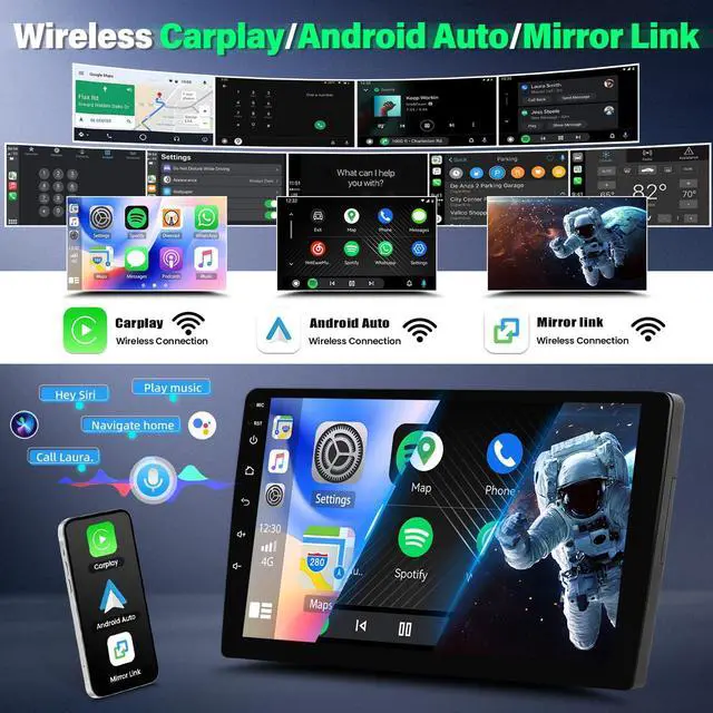 Alt view image 4 of 4 - Android Stereo Radio for Dodge Grand Caravan 2011-2020 with Wireless Apple Carplay Android Auto, 9'' Touch Screen for Grand Caravan Bluetooth, HiFi, FM, GPS, WiFi, Mirror Link, SWC, Mic, Backup Cam