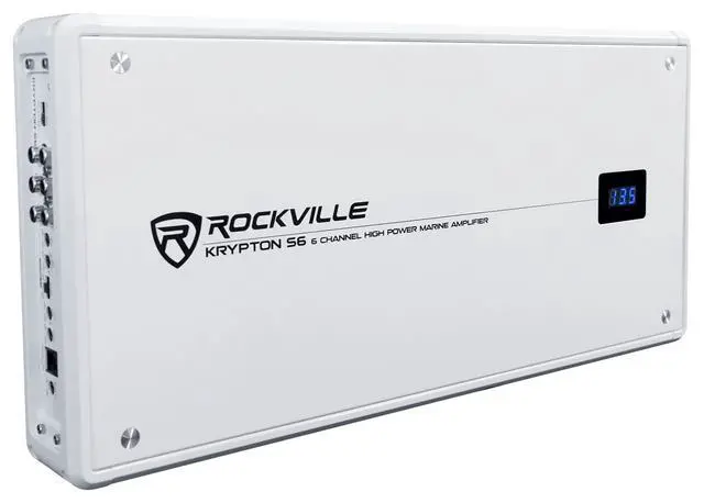 Alt view image 4 of 4 - Krypton S6 2600W 6-Channel Marine Amplifier, Dyno-Certified RMS, PA Mic Included, Conformal Coated PCB, Adjustable Crossover, for Boat Audio Systems