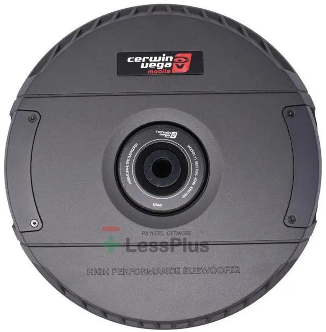 Main image of Vega 12" 300W RMS Passive Subwoofer for Spare Tire - Solid Non-Resonant Enclosure, Deep Bass, Fits Most Cars, 20-500Hz Frequency, 4+4 Impedance, Ideal for Car Audio Systems VS12