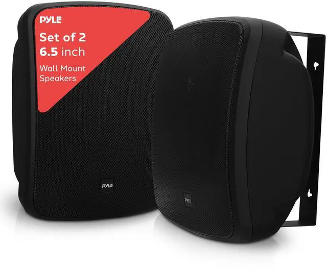 Main image of Outdoor Waterproof Wireless Bluetooth Speaker - 6.5 Inch Pair 2-Way Weatherproof Wall/Ceiling Mounted Dual Speakers w/Heavy Duty Grill, Universal Mount, Patio, Indoor Use PDWR64BTB (Black)