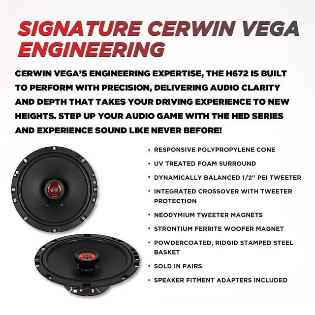 Alt view image 3 of 6 - H672 6.75" 2-Way 270W 4 Coaxial Full Range Speaker Set(Pair)