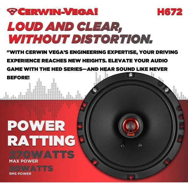 Alt view image 4 of 6 - H672 6.75" 2-Way 270W 4 Coaxial Full Range Speaker Set(Pair)