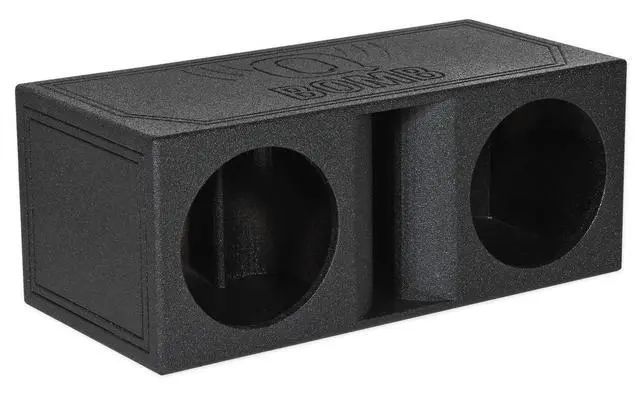 Main image of RPORT-12 Dual 12" 4.0 Cu Ft Horn Ported Subwoofer Enclosure, Bedliner Finish, J-Port Design, 30 Hz Tuning, Perfect for Car Audio Enthusiasts
